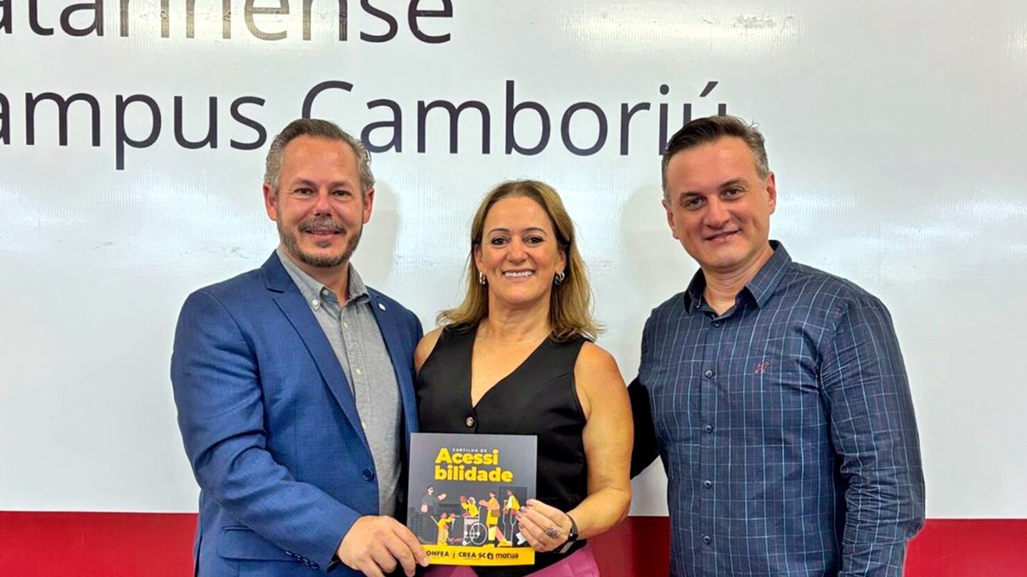 Engenheiro Civil Daniel Faganello - Sirlei de F�tima Albino Diretora geral do IFC Cambori� - Publicit�rio Rafael Nodari Casado. - Fotos: Divulga��o