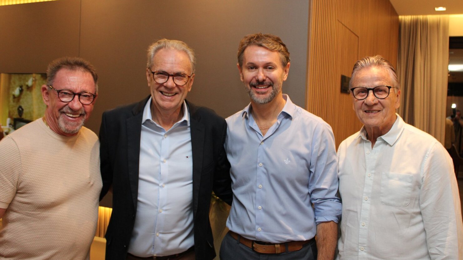 Adalberto Hinkel, Nauro Jasper, Marcelo Zanon e Renato Garibotti, nomes de destaque e exemplos de vis�o, trabalho e sucesso. � Foto: Lu�s Longhini